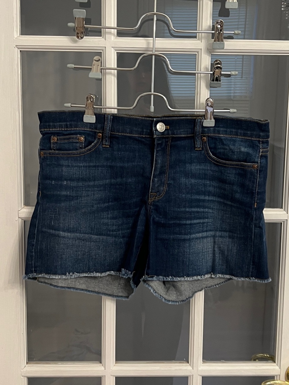 J. CREW Women's Dark Wash 4” Indigo Denim Cut-Off Shorts Size 31